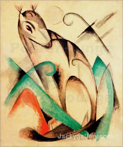 Mythical Creature Sitting by Franz Marc paintings reproduction